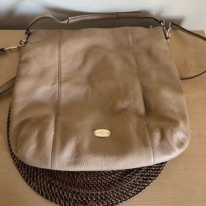 Cream Coach Crossbody with Gold Hardware